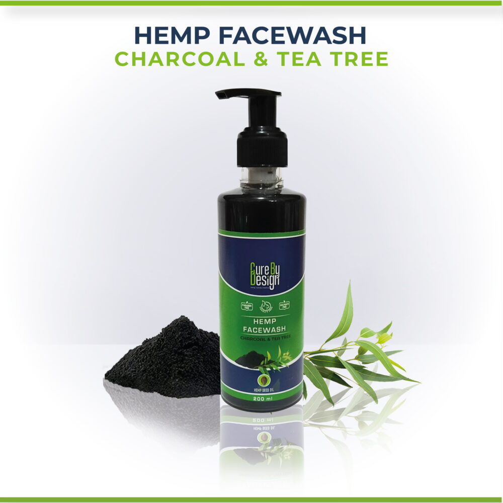 Cure By Design Hemp Charcoal and Tea Tree Face Wash 200ml