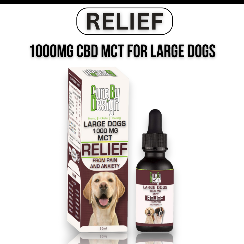 Cure By Design Relief 1000mg CBD MCT oil for Large Dogs 6 1
