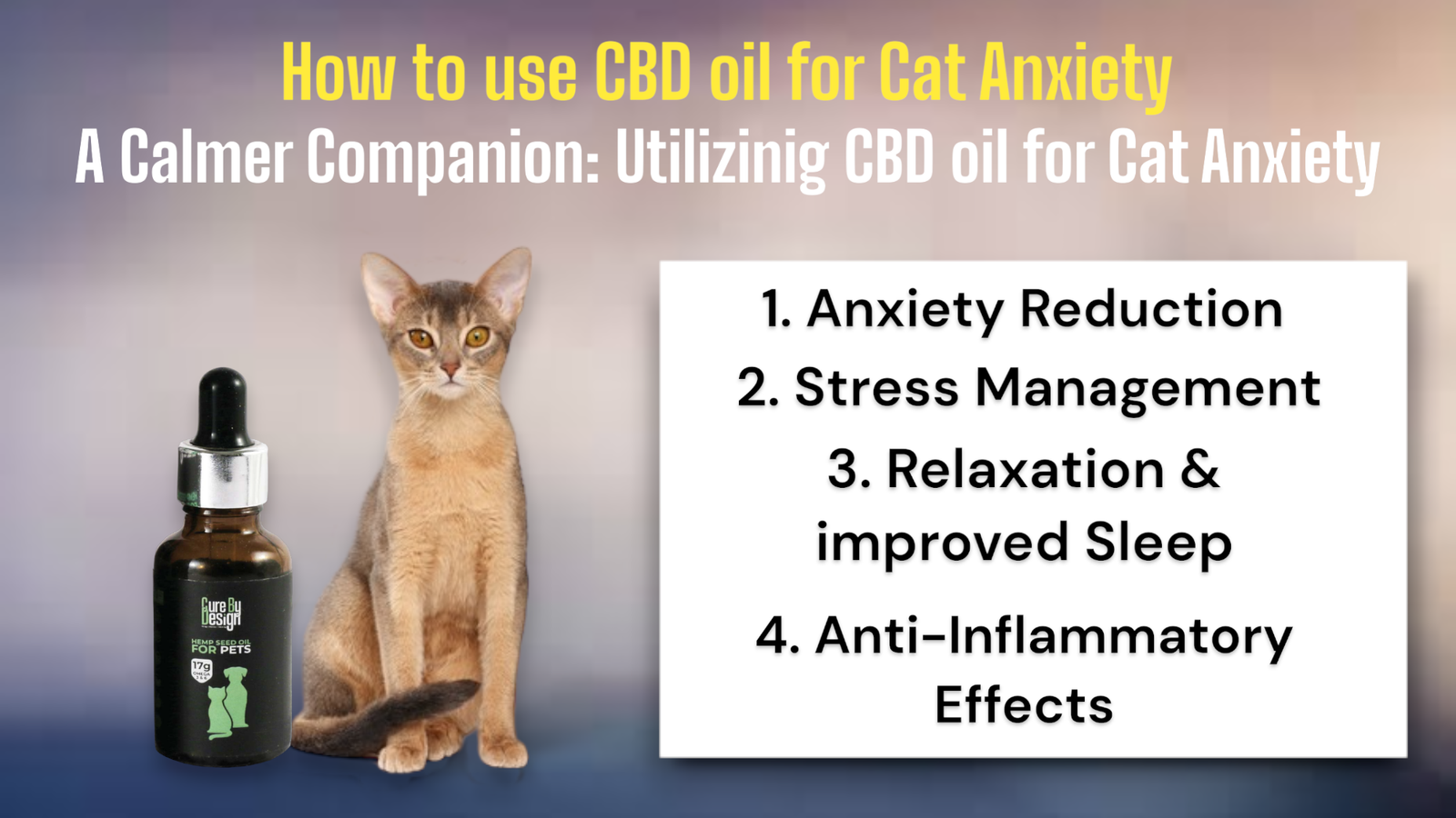 How to use CBD oil For Cat Anxiety A Calmer Companion: Utilizing CBD Oil for Cat Anxiety