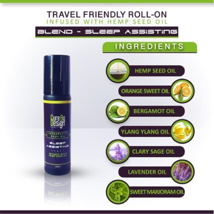 Travel Friendly Roll-On Infused with Hemp Seed oil Blend Sleep Assisting Ingredients