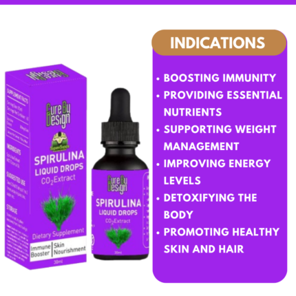 Indications of Cure By Design's Spirulina Liquid Drops