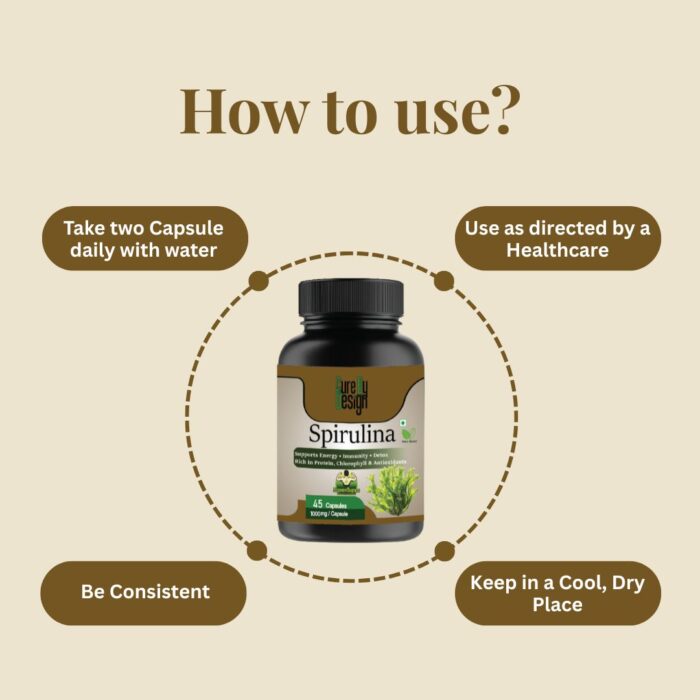 Spirulina – Supports Energy, Immunity & Detox Naturally – 45 Capsules, 1000mg - Image 6