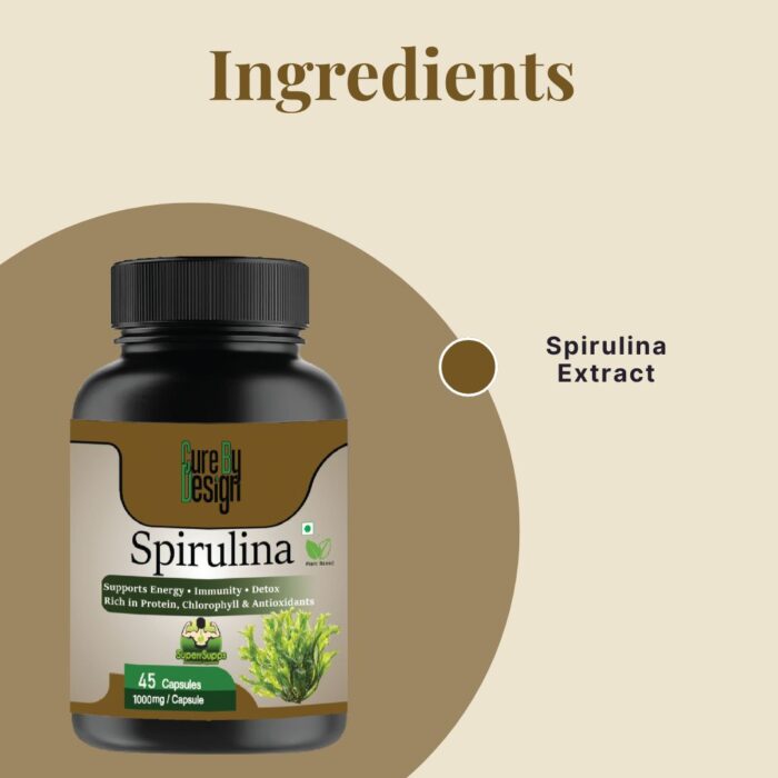 Spirulina – Supports Energy, Immunity & Detox Naturally – 45 Capsules, 1000mg - Image 5