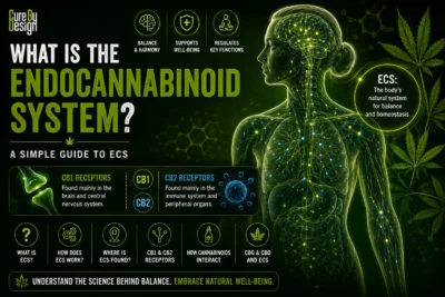 What is the endocannabinoid system showing CB1 and CB2 receptors